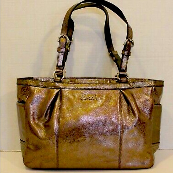 Coach Handbags - COACH Gallery Tote Pewter Metallic Silver Women Handbag